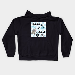 Rock n Roll Blue Kids Hoodie